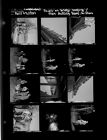 People looking on bridge; Men pulling boat to shore (12 Negatives) (April 24, 1961) [Sleeve 72, Folder d, Box 26]